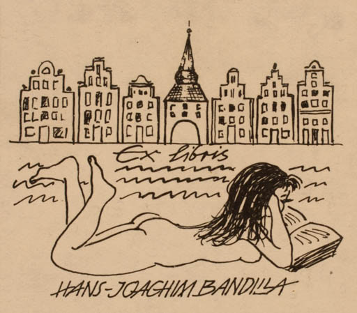 Exlibris by Ute Morgenstern from Germany for Hans-Joachim Bandilla - City Woman 