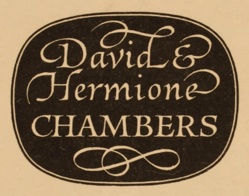 Exlibris by ? Unbekannt from Unknown for David &  Hermione Chambers - Text/Writing 