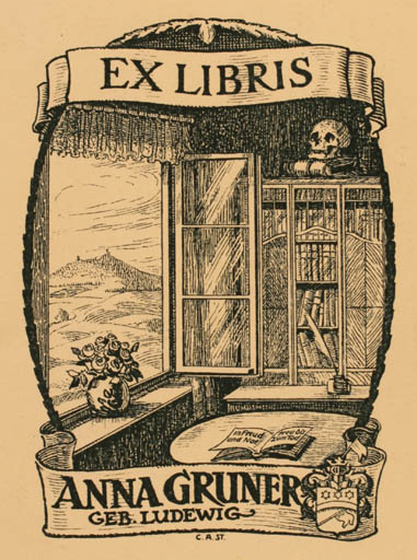 Exlibris by ? Unbekannt from Unknown for Anna Gruner - Book Interior Jugend 