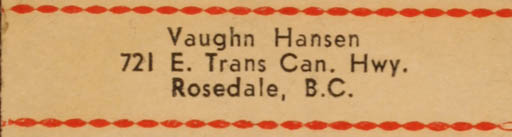 Exlibris by ? Unbekannt from Unknown for Vaughn Hansen - Text/Writing 
