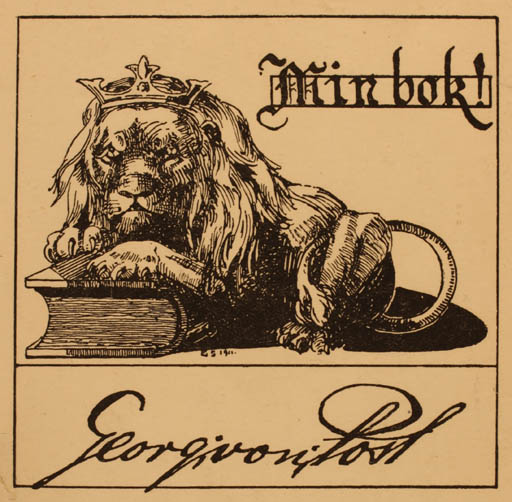 Exlibris by ? Unbekannt from Unknown for Georg von Post - Book Fauna 