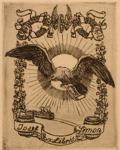 Exlibris by ? Unbekannt from Unknown for Josef Simon - Fauna Bird 