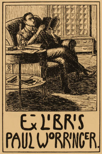 Exlibris by ? Unbekannt from Unknown for Paul Worringer - Book Interior Man 