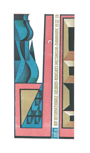 Exlibris by Anatolij Kalaschnikow from Soviet Union for Klaus Rödel - Abstract Exlibris Congress 