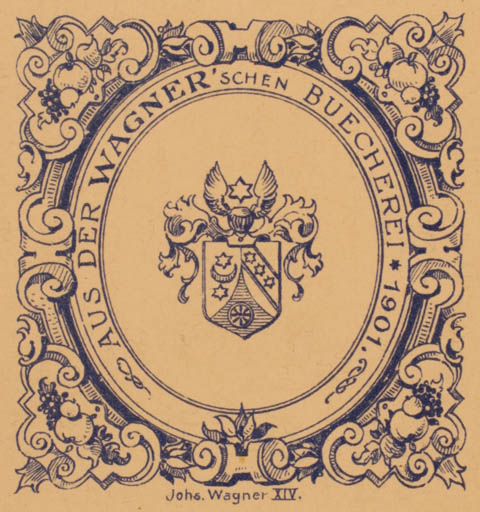 Exlibris by Johs. Wagner from Germany for Bücherei Wagner´schen - Heraldry 