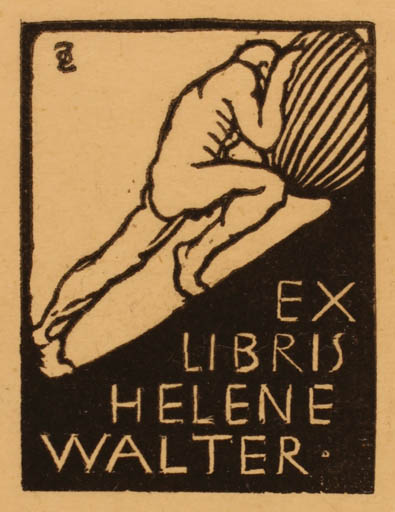 Exlibris by Oskar Zaborsky from Unknown for Helene Walter - 