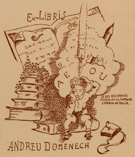 Exlibris by ? Unbekannt from Unknown for Andreu Domenech - Child Book 