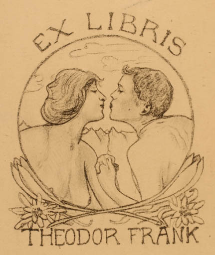 Exlibris by ? Unbekannt from Unknown for Theodor Frank - Couple Romance 