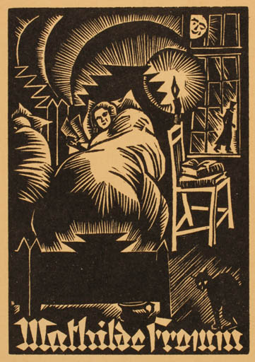 Exlibris by ? Unbekannt from Unknown for Mathilde Fromm - Interior Woman 