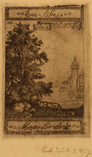 Exlibris by ? Unbekannt from Unknown for Mary Lindner - Castle/Palace Tree 