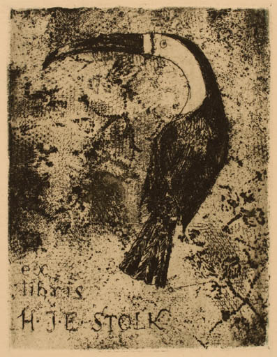 Exlibris by ? Unbekannt from Unknown for H. J. E. Stolk - Bird 