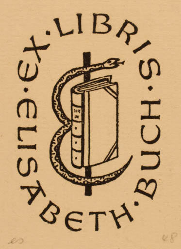 Exlibris by Elisabeth Schumacher from Germany for Elisabeth Buch - Book 