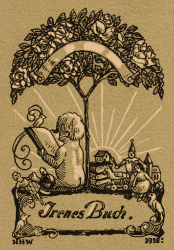Exlibris by Heinrich Hermann Walther from Germany for ? Irene - Child Book Jugend 