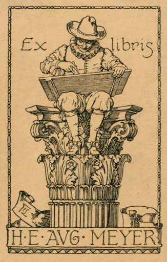 Exlibris by ? Unbekannt from Unknown for H. E. Aug. Meyer - Man 