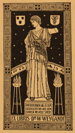 Exlibris by ? Unbekannt from Unknown for Dr. W. Weygandt - Classical antiquity 