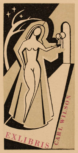 Exlibris by ? Unbekannt from Unknown for Carl Wilson - Woman 