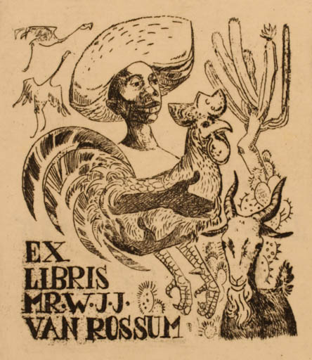 Exlibris by Dick Stolcsijk from Unknown for W. J. J. van Rossum - Fauna 