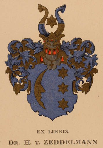 Exlibris by ? Unbekannt from Unknown for Dr. H. v. Zeddelmanmn - Heraldry 