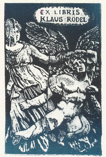 Exlibris by David Bekker from Soviet Union for Klaus Rödel - Drama Mythology 