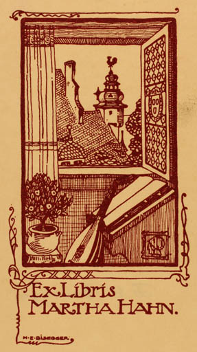 Exlibris by H. E. Bisegger from Unknown for Martha Hahn - Interior 