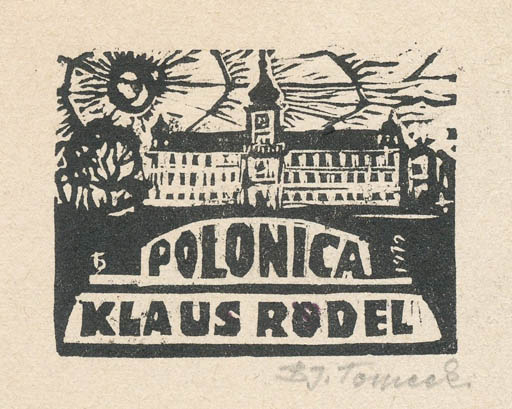 Exlibris by Bronislav Josef Tomecki from Poland for Klaus Rödel - Castle/Palace 