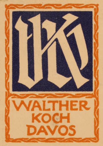 Exlibris by ? Unbekannt from Unknown for Walther Koch - Monogram 