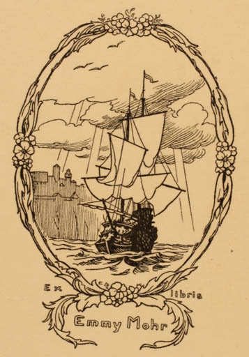 Exlibris by ? Unbekannt from Unknown for Emmy Mohr - Ship/Boat 