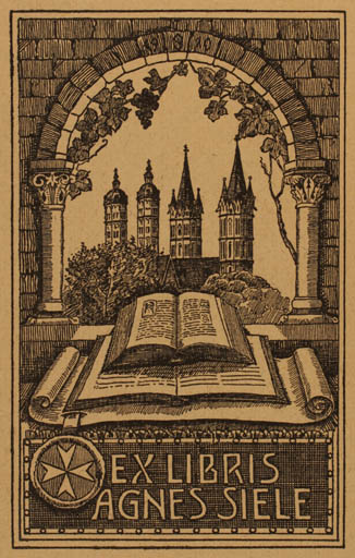 Exlibris by ? Unbekannt from Unknown for Agnes Siele - Book Castle/Palace 