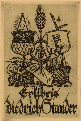 Exlibris by ? Unbekannt from Unknown for Diedrich Stauder - Maritime 