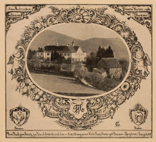 Exlibris by ? Unbekannt from Unknown for Frieda Huber - Castle/Palace 