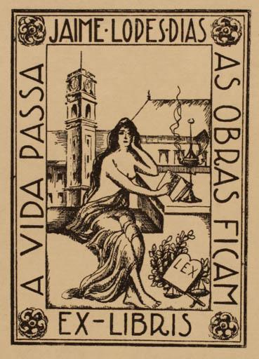 Exlibris by ? Unbekannt from Unknown for Jaime Lopes Dias - City Woman 