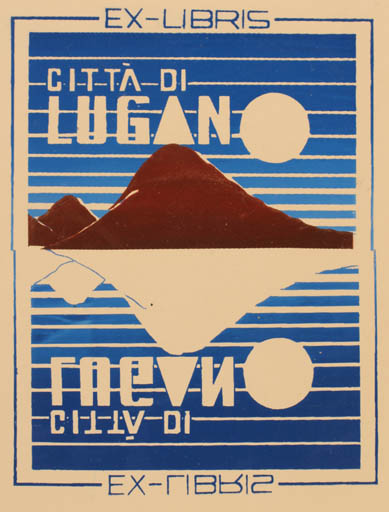 Exlibris by ? Unbekannt from Unknown for Citta di Lugano - Mountain Scenery/Landscape 