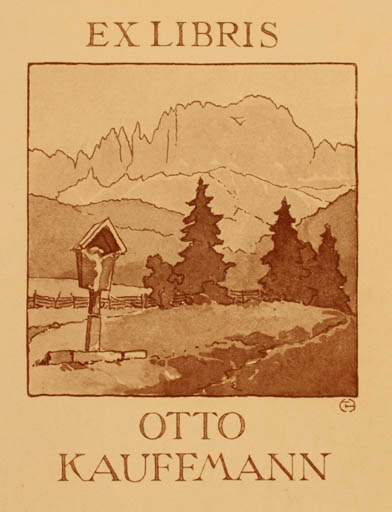 Exlibris by ? Unbekannt from Unknown for Otto Kauffmann - Mountain Scenery/Landscape 