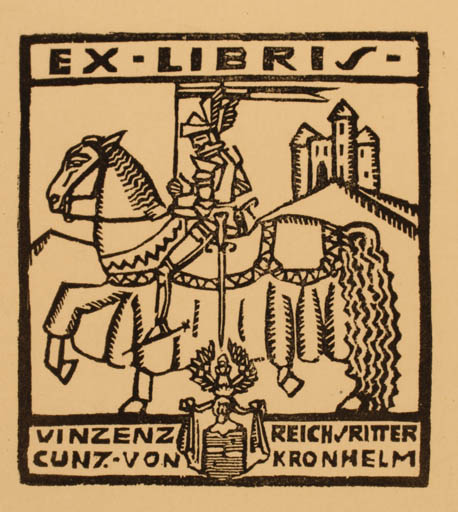 Exlibris by ? Unbekannt from Unknown for Vinzenz Cunz Kronhelm - Knight 