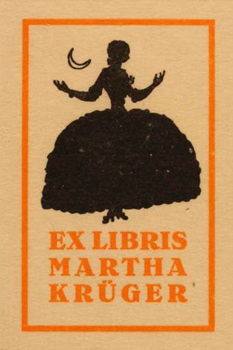 Exlibris by ? Unbekannt from Unknown for Martha Krüger - Woman 