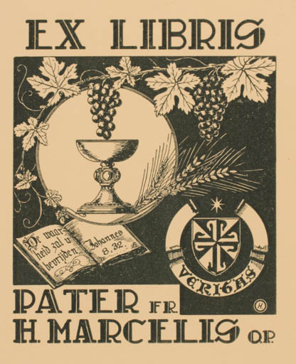 Exlibris by ? Unbekannt from Unknown for Pater Fr. Marcellis - Wine 