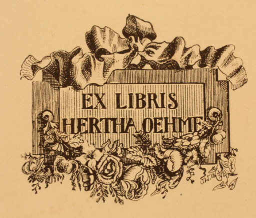 Exlibris by ? Unbekannt from Unknown for Hertha Oehme - Flora 