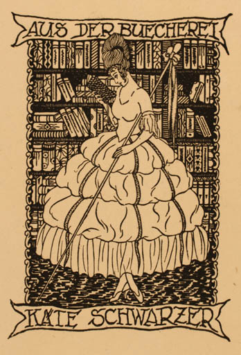 Exlibris by ? Unbekannt from Unknown for Käte Schwarzer - Book Woman 