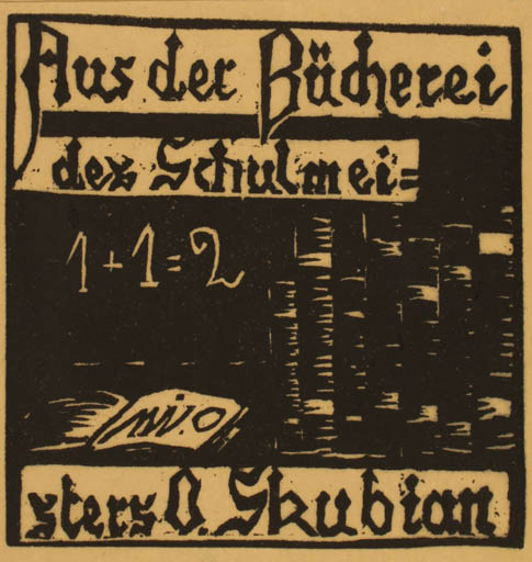 Exlibris by ? Unbekannt from Unknown for O. Skubian - Book 