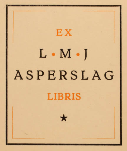 Exlibris by ? Unbekannt from Unknown for Louis M. J. Asperslag - Text/Writing 