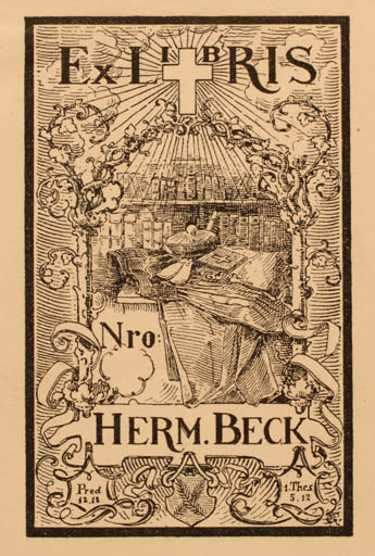Exlibris by ? Unbekannt from Unknown for Herm. Beck - Book Religion 