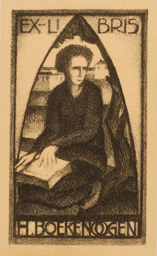 Exlibris by ? Unbekannt from Unknown for H. Boeekenogen - Book Woman 