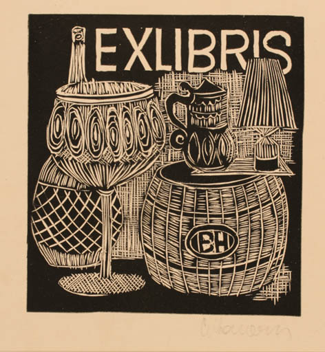 Exlibris by ? Unbekannt from Unknown for ? E. H. - Wine 