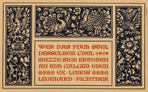 Exlibris by ? Unbekannt from Unknown for Leonhard Fichtner - 