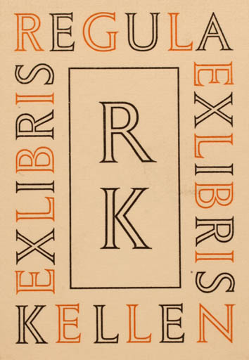 Exlibris by ? Unbekannt from Unknown for Regula Kellen - Text/Writing 