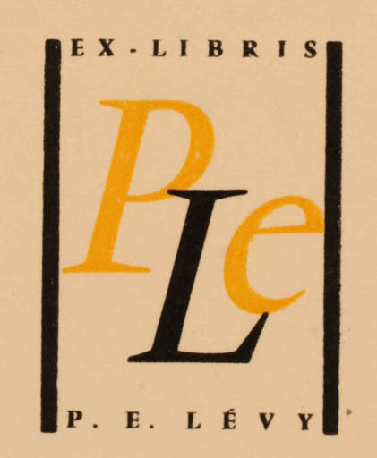 Exlibris by ? Unbekannt from Unknown for Pierre Edmond Levy - Monogram 