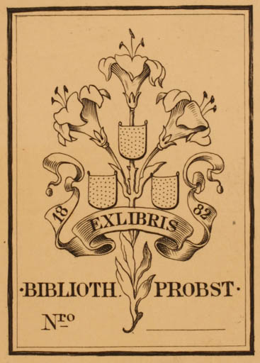 Exlibris by ? Unbekannt from Unknown for Bibliothek Probst - Flora Heraldry 