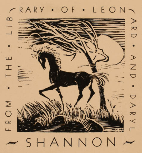 Exlibris by ? Unbekannt from Unknown for Leonard u. Daryl Shannon - Horse Tree 