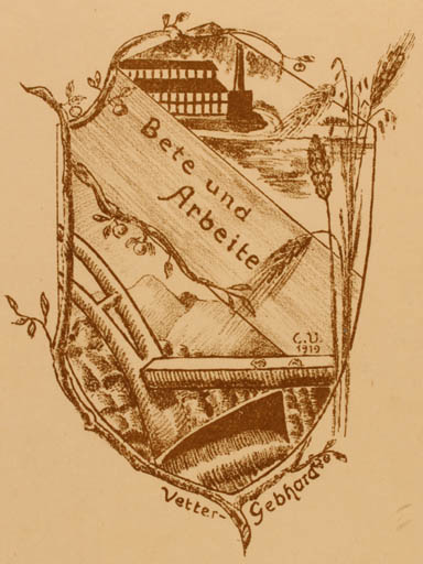 Exlibris by ? Unbekannt from Unknown for Gebhard Vetter - Working 