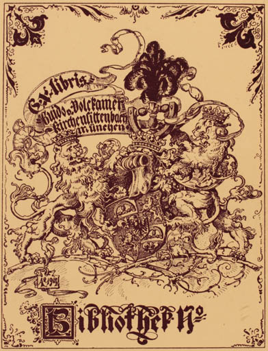 Exlibris by ? Unbekannt from Unknown for Guido von Volckamer - Heraldry 